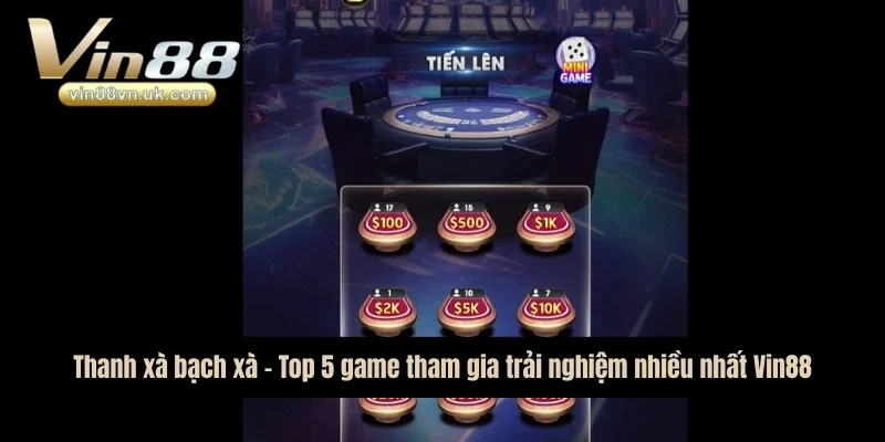 Tiến lên - Top 5 được yêu thích nhất tại sảnh game bài Vin88